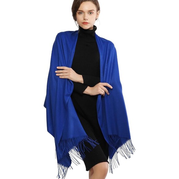 ⚡Women's Blue Pashmina Shawls Evening Dress Bridesmaid Winter Warm Long Scarf - Picture 3 of 7